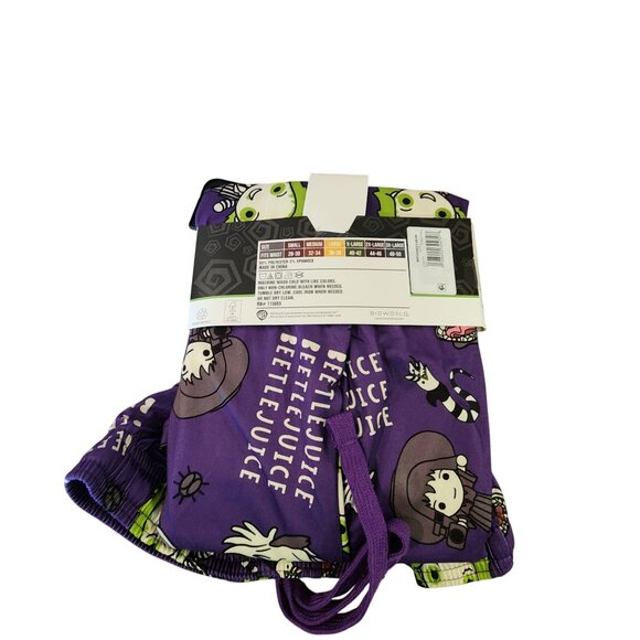 Beetlejuice Sleep Pant Small Purple Cartoon Characters Polyester & Spandex - Picture 2 of 5